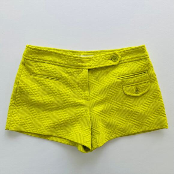 Trina Turk Ricardo Textured Limeade Shorts Size 4 Yacht Boat Summer Beach Prep - Picture 1 of 7